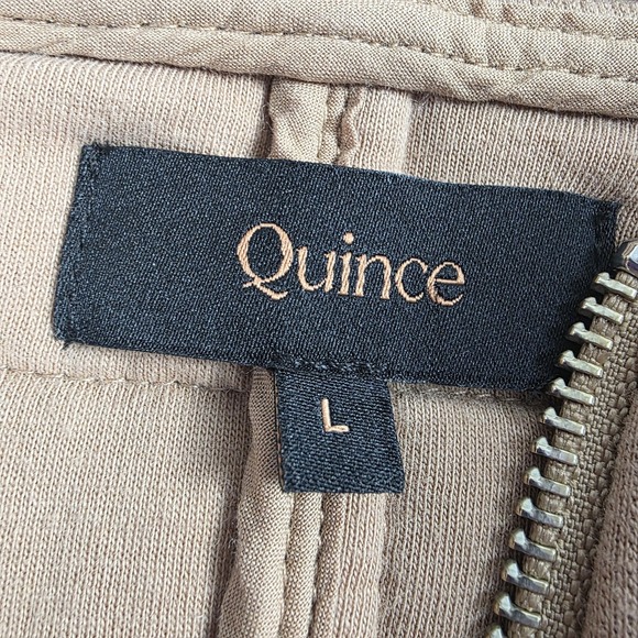 Quince Organic Cotton Quilted Knit Jacket Women Size L Chestnut Full Zip Puffer - Picture 7 of 9